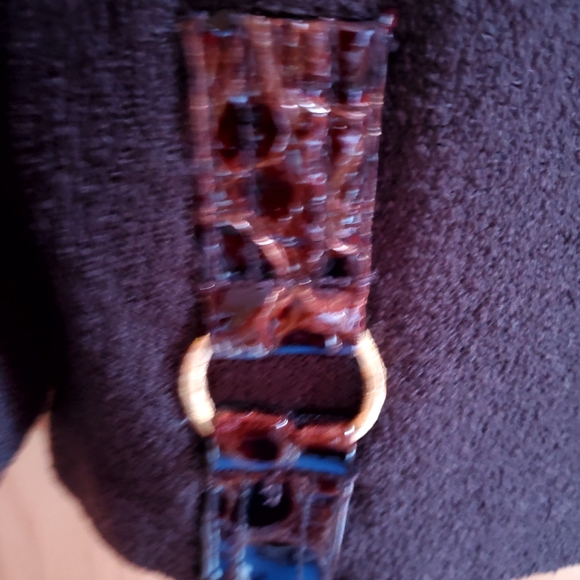 St John Collection Dark Brown Santana Knit Zip Front Blazer size 6 - Picture 4 of 8